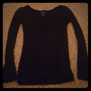 Wet seal navy blue vneck long sleeve tee