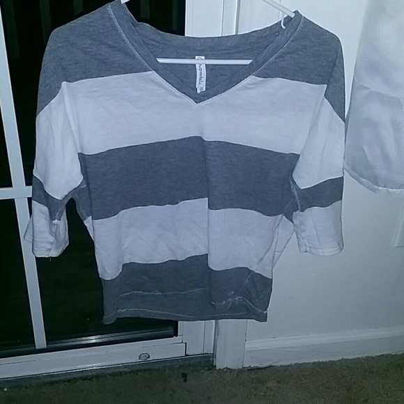Grey and White striped top