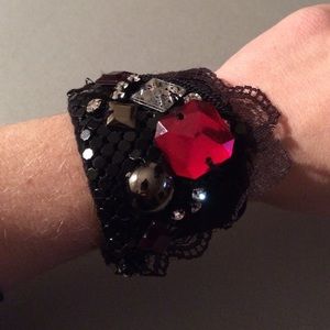 Betsey Johnson Rocker Velvet Cuff