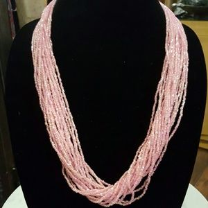 Pink iridescent necklace