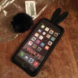 Silicone Bunny Ear IPhone 6 Case : Black
