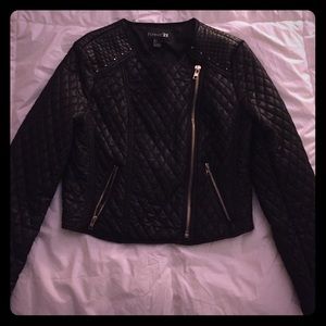 Forever 21 faux quilted jacket with studs
