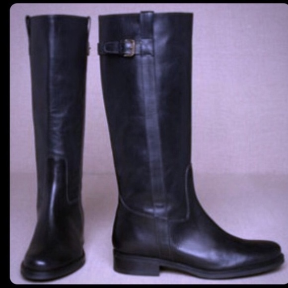 JCrew black leather boots