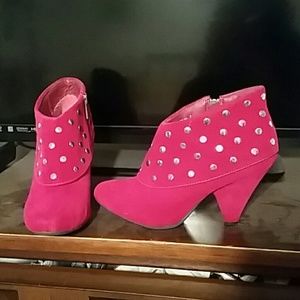Bamboo Fuschia 3 inch heel booties