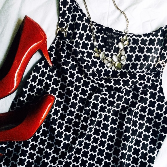 Silk black & white top