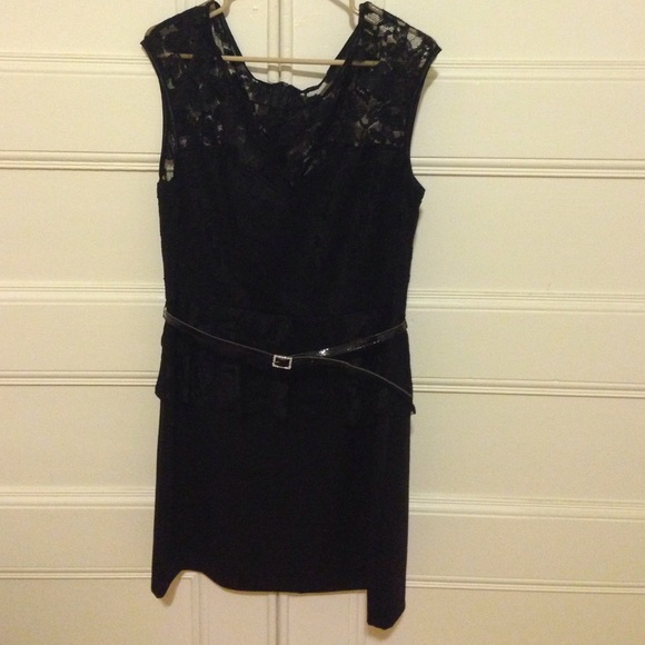 Black lace peplum dress