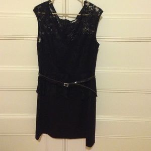 Black lace peplum dress