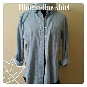 Blue collar shirt sz L