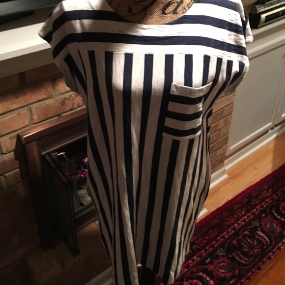 Madewell navy and white stripe dress size L