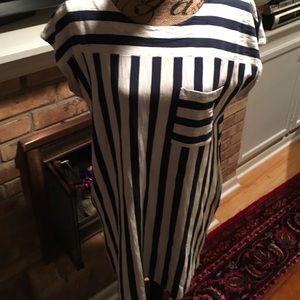 Madewell navy and white stripe dress size L