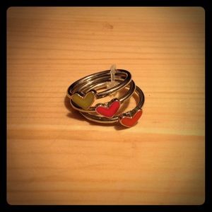 Three ring set. Hearts.