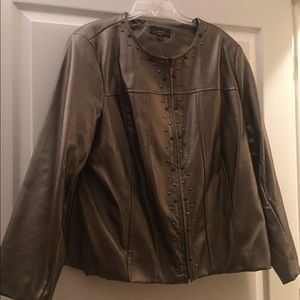 Mellatic Bronze Faux Leather Jacket