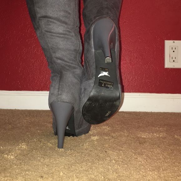 suede heel boots