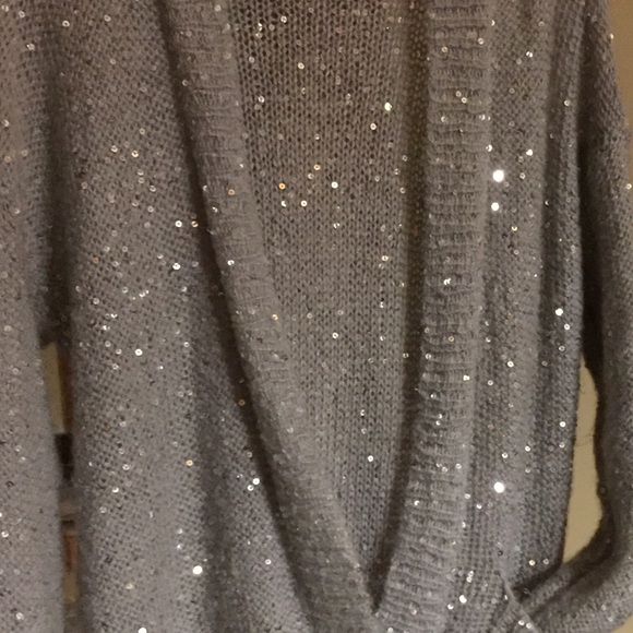 Express silver sequin cardigan