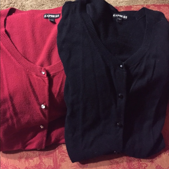 Red and black cardigans