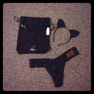 Victoria's Secret cat ears and "boo" panties