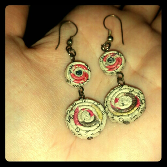 Newspaper earrings