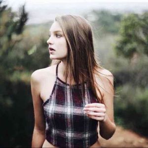 Brandy Melville ribbed red striped tank