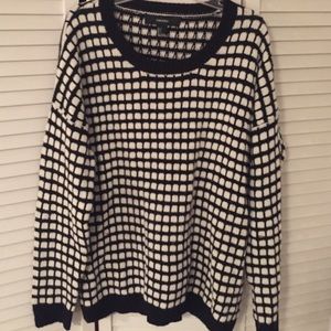 Geometric Black and White Sweater