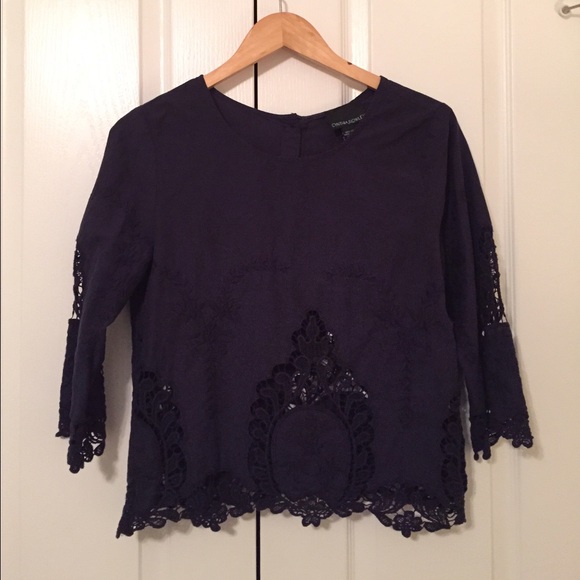 {{SOLD}} cynthia rowley | navy top - Picture 2 of 4
