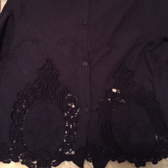{{SOLD}} cynthia rowley | navy top - Picture 4 of 4