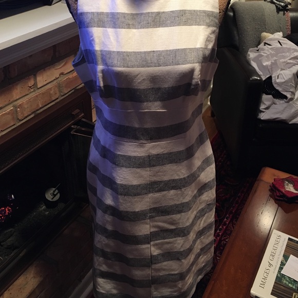 J.Crew cream and navy classic dress size 12