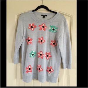 Too cute for words J Crew floral sweater size M