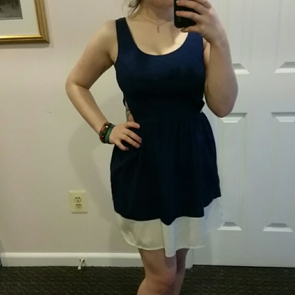 Blue and white sun dress