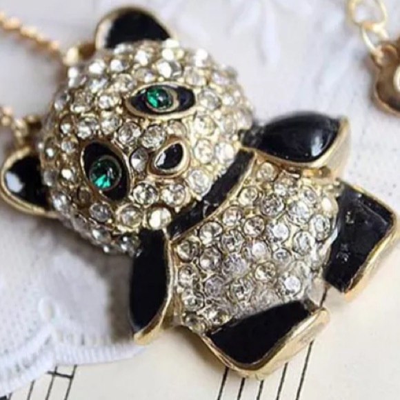 Panda Rhinestone Necklace - Picture 2 of 3