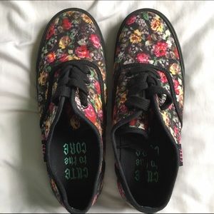 Cute To The Core skull and floral tennis shoes