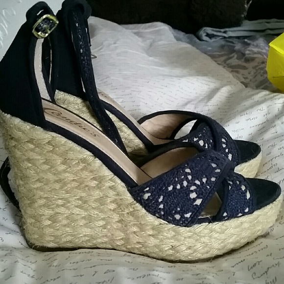 CANDIES NAVY BLUE WEDGES