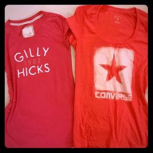 2 T- Shirts  Convers and Gilly Hicks Sydney💗✌