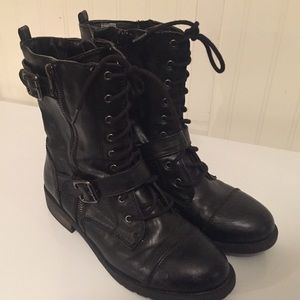 All black combat boots