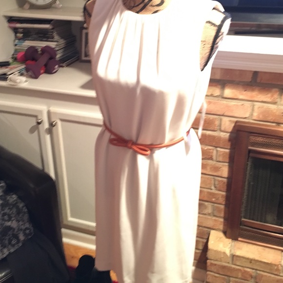 Zara new with tags cream belted dress. Size M