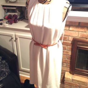 Zara new with tags cream belted dress. Size M