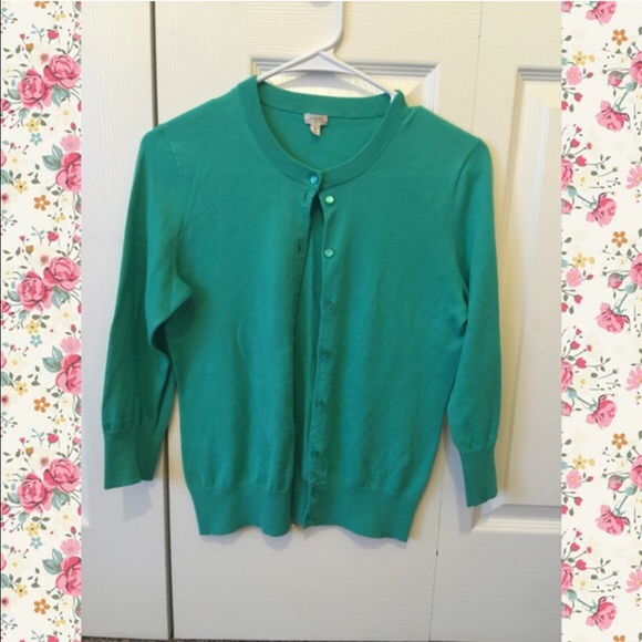 Teal J Crew Cardigan