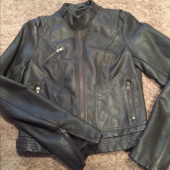 Faux Leather Biker Jacket Size Small