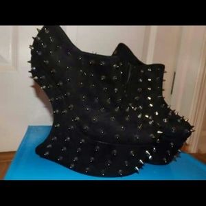 Black studded wedges