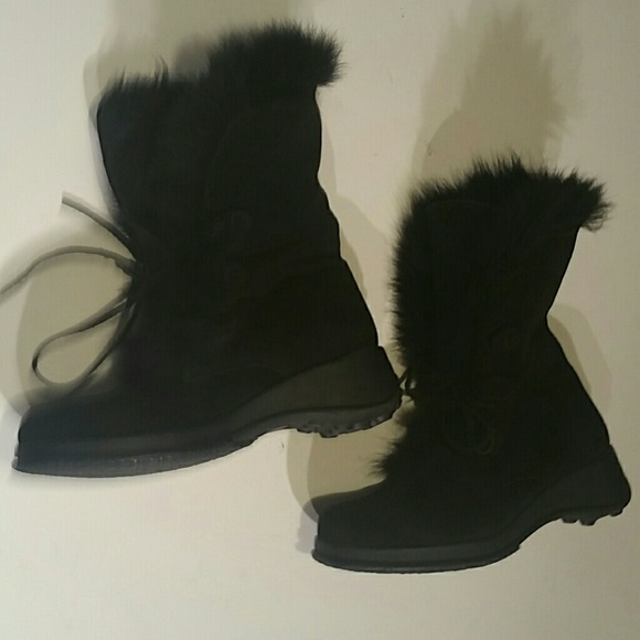 Suede faux fur lined ankle boots - Picture 4 of 4