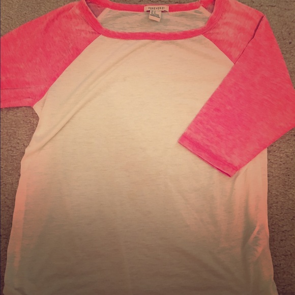 Forever 21 pink baseball tee - Picture 1 of 2