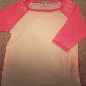Forever 21 pink baseball tee