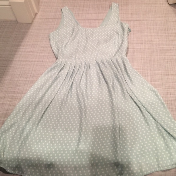 Mint green polka dot dress