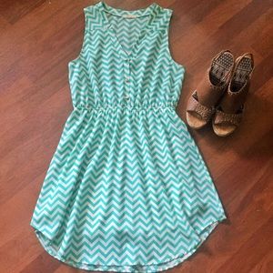 Teal Chevron Dress