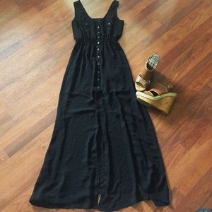 Black button up maxi