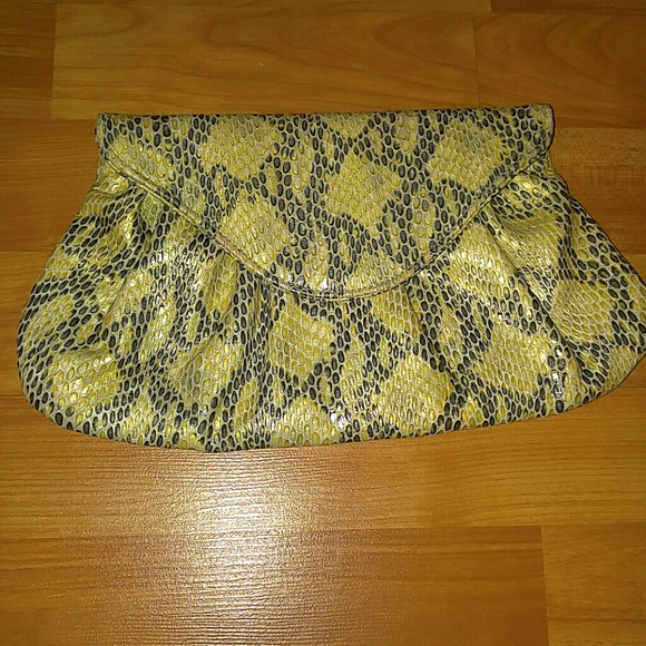 Snakeskin Leather Clutch