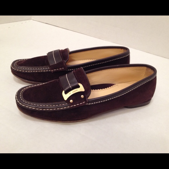 St. John suede logo loafers flats