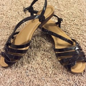 Brown and Tan Sandals