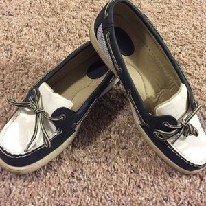 Navy and White Boat Shoes