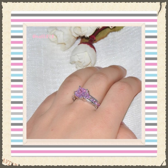 New Pink Sapphire White Gold Filled Ring Sz 6 & 9 - Picture 4 of 4