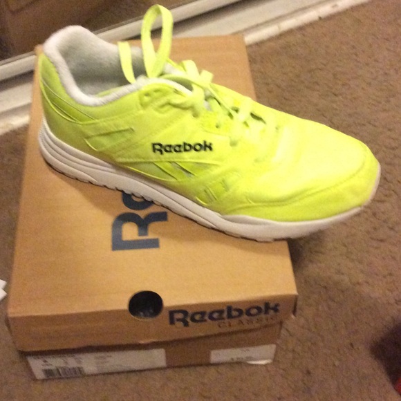 Neon Reebok youth size 6